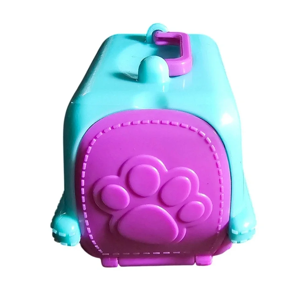 Just Play LLC Puppy In My Pocket Pet Carrier Toy Teal Purple Paw Print 2426LH